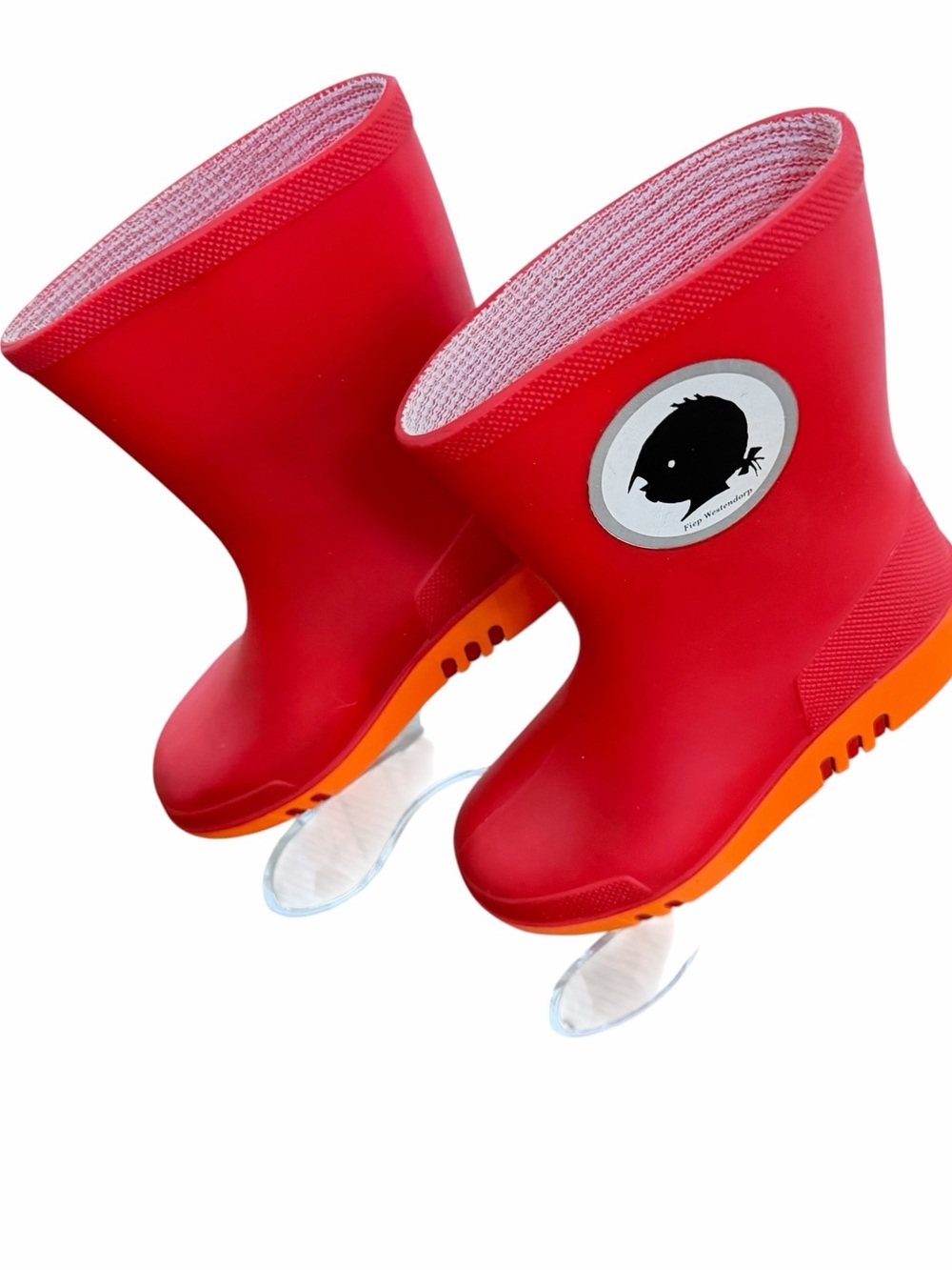 Fiep Westendorp Janneke Silhouette Logo Red Orange Kids Rainboots 7/8T EUR 24 - Picture 2 of 12